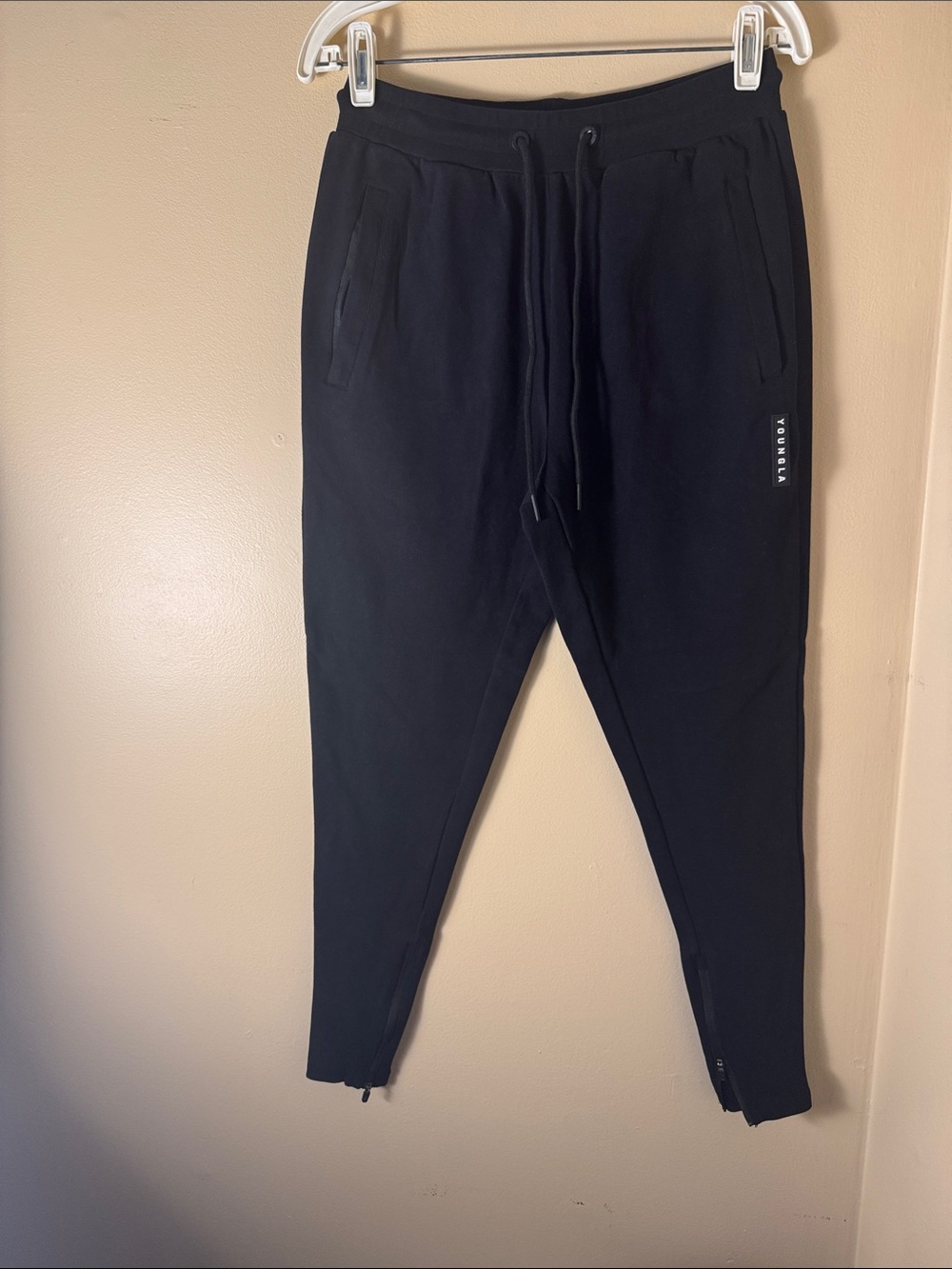 YoungLA Black Tapered Jogger Sweatpants